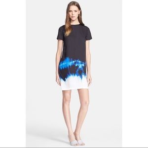 VINCE Tie Dye Silk Black Blue White Dress
